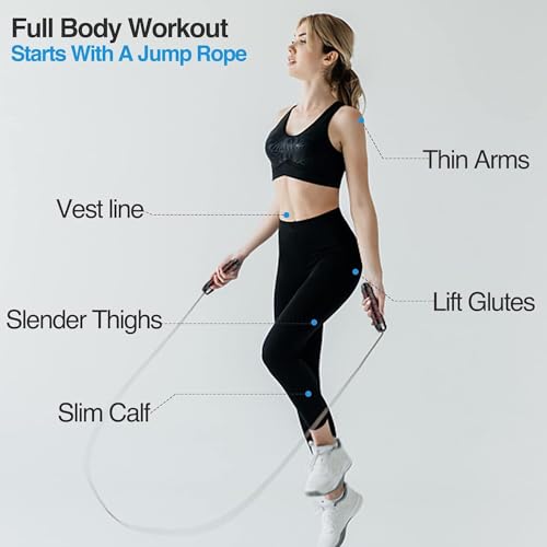 Image of Redify Skipping Rope Men and women and Children Exercise Rope for Exercise Workout & Weight LossTangle Free Jumping Rope for Kids Polyvinyl Chloride rope