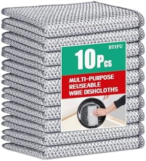 10 Pcs Multipurpose Non Scratch Wire Dishcloth, Reusable Wire Dis...