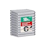 BTIFU 10 Pcs Multipurpose Non Scratch Wire Dishcloth, Reusable Wire Dishwashing Rag, Wet and Dry Metal Dishcloths for Kitchen Cleaning, Sinks, Dishes, Stoves (20 x 20 cm)
