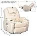 Esright Massage Recliner Chair Heated Composite Material Ergonomic Lounge 360 Degree Swivel (Cream)