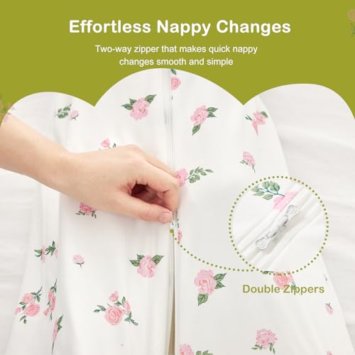 Image of Super Soft 1.5 TOG Sleep Sack, 100% Cotton All Season Warm Baby Wearable Blanket for 6-18 Months, Bloom, Size M