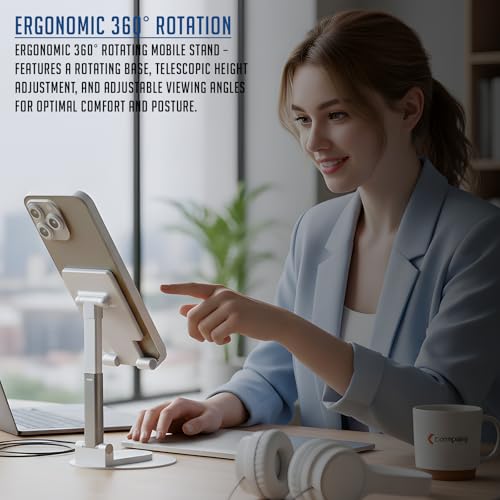Image of Lapster Holdex Prime Foldable Tablet Stand for Desk | 360 Rotating Adjustable Holder Compatible with iPad, Samsung Galaxy Tab & All Tablets Up to 12.9-Inch.