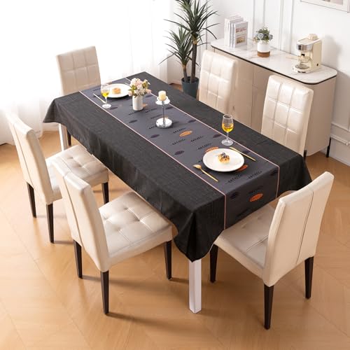 Image of HOKIPO Modern Grace Table Cloth for 6 Seater, 55x86 in, Twilight Fern