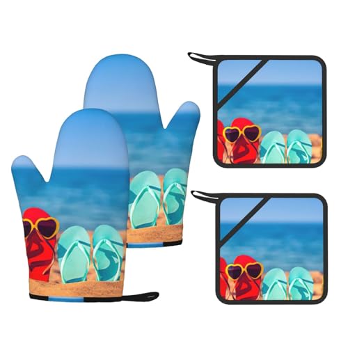 Gants de cuisine et maniques plage de sable anti-chaleur 500 degrés