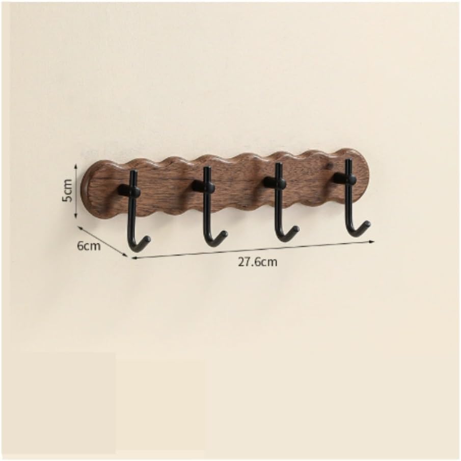 Hat Rack for Wall Solid Wood No-Drill Wall Hooks for Hats, Door & Closet Organizer(27.6cm)
