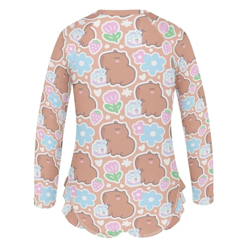 Girls Rash Guard Swimsuits Long Sleeve One Pieces Bathing Suit UPF 50+ Zipper Girls Swimwear3