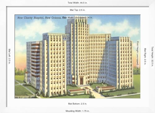 ART.COM Wall Art Print Charity Hospital, New Orleans, Louisiana on White Frame, 44" x 32" by ART.COM - Used condition - Image 5