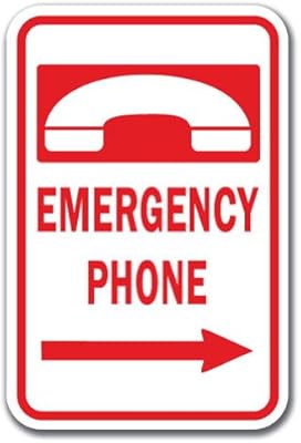 SignMission Emergency Phone w/Right Arrow 12