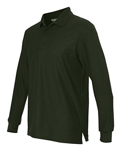 Gildan Mens Drybelnd Double Pique Long Sleeve Polo G729 Forest