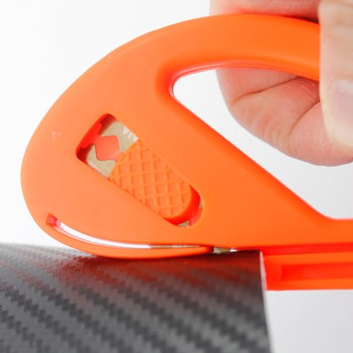 2PCS Wrapping Paper Cutter, Snitty Safety Vinyl Film Cutting Tool with Blade, Carbon Fiber Utility Knife, Craft Knife, Suitable for Window Tint Car Wrap, Craft Making - Thumbnail 5