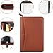 Gorbado Small Portfolio Organizer, A5 Zippered Business Portfolio, Junior Padfolio Folder Binder for Women & Men,5 x 8 Writing Pad Included, Brown
