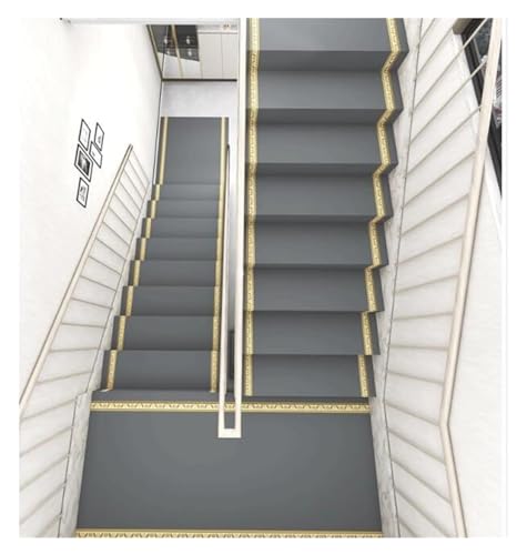 Alfombra para escaleras autoadhesiva de microfibra azul de 1x1 m 3