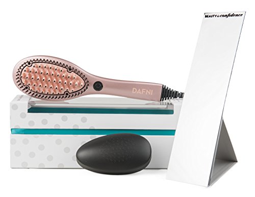 DAFNI Rose Gold Classic – Cepillo alisador de pelo portátil – Cepilla...