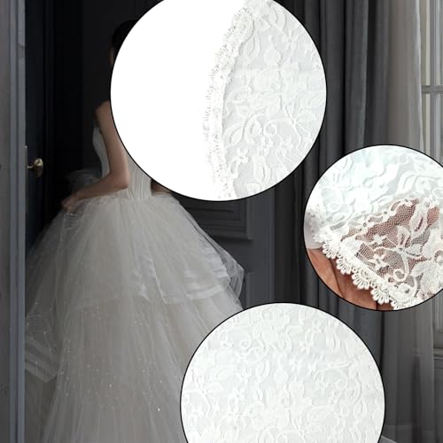 Ainiveiya 4PCS Catholic Veils for Women – Vintage Lace Embroidery Church Head Coverings for Mass, Wedding, Baptism, or Religious Ceremonies (Black White) - Thumbnail 4