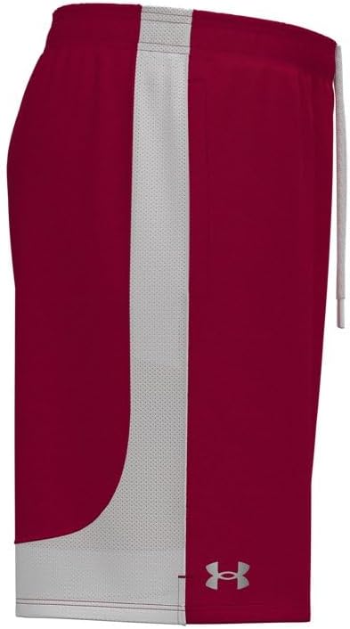 Under Armour Mens Tech Vent 9 Inch Shorts - Breathable and Super-Light Performance Knit Fabric SMT Red-wht