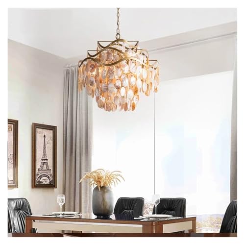 Plafonnier for salon design chic suspension tricolore en cristal de coquille
