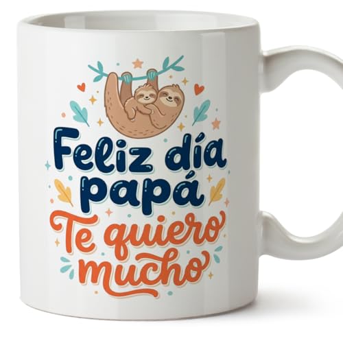 Imagen de MUGFFINS taza papa con frase Feliz día papá Te quiero mucho en Español 330 Ml