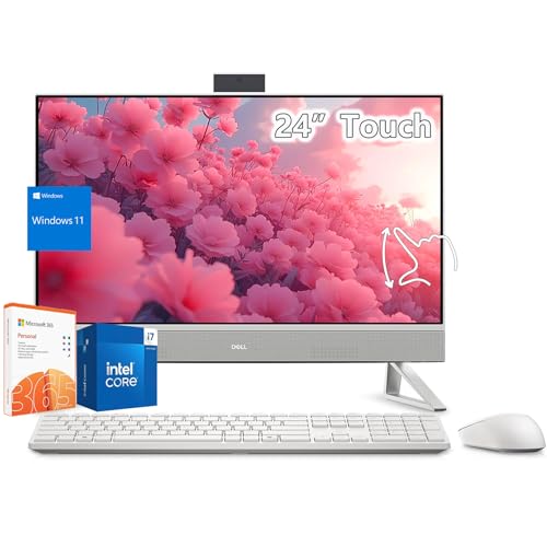 Image of Dell-All in One Desktop-Computer Touchscreen-24 inch FHD IPS Display -Intel Core 7 150U Beat i7-1355U- 32GB RAM -1TB SSD -Windows 11 Office 365 One Year -Wired Keyboard Mouse Set -Home Business