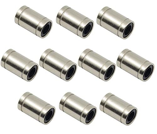 ReliaBot 10PCs LM8UU Linear Ball Bearing Nickel Plated 8mm x 15mm x 24mm for 8mm Linear Motion Shaft for 3D Printer and CNC Machine