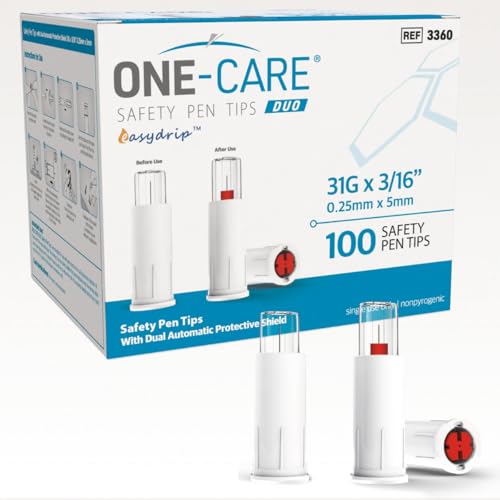 ONE-CARE PRO Duo Safety Pen Tips 31G x 3/16" (5mm) Universal Fit