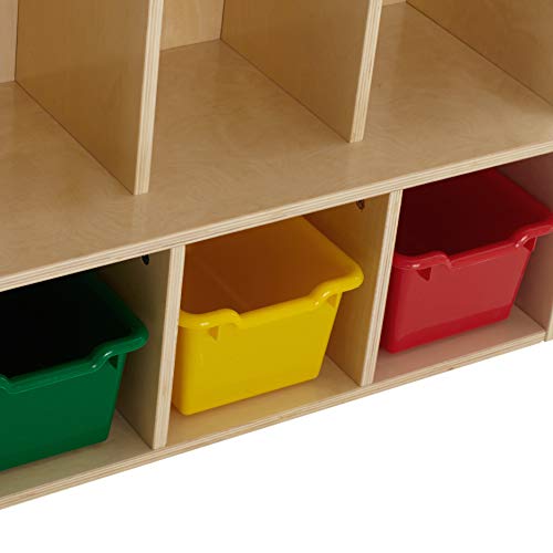 Ecr4Kids Elr-17415 Birch Streamline 4-Section Toddler Coat Locker With Bench, Wood Coat And Backpack Storage For Toddlers And Kids, 35” Tall - Natural #TOP5