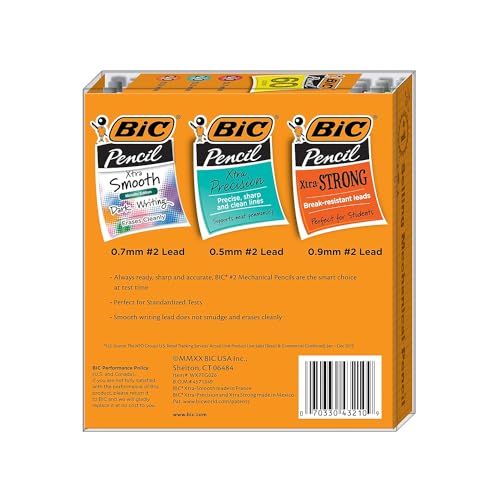 Image of BIC Mechanical Pencils, Assorted Sizes, #2 Lead, 60 /Pack (WX7TG026-BLK)