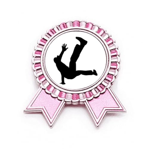 Broche rose Jumping Dancer en métal taille M pour accessoire veste