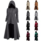 Vestido elegante para mujer, talla grande, vestido gótico con capucha, vestido de moda con dobladillo asimétrico, color liso, suéter casual, manga larga, vestido de fiesta, Verde2, S