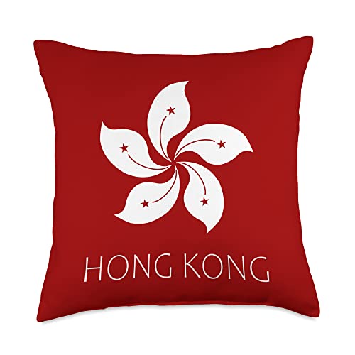 Hong Kong Flag Orchid Throw Pillow with Stand