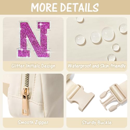 Image of 6 7 8 9 10 11 12 Year Old Girl Gifts Personalized Birthday Gifts for Her Sister Daughter Initial Crossbody Bag Fanny Pack Purse for Teen Girl Gifts Trendy Stuff Preppy Stuff (Ivory-N)