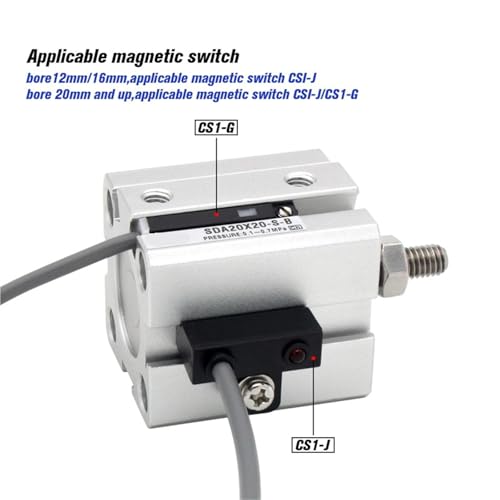 Vérin pneumatique SDA50X75-B actionneur compact double effet - 6