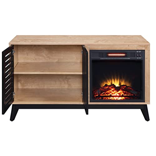 Feer Furniture Fireplace In Oak & Espresso Finish #TOP2