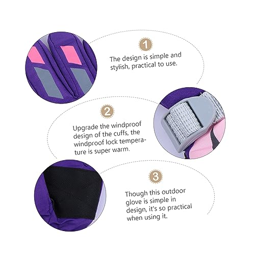 Holibanna 1 Par Luvas Motocross Luva De Montanhismo Luva De Esqui Prancha De Snowboard Crianças Esqu