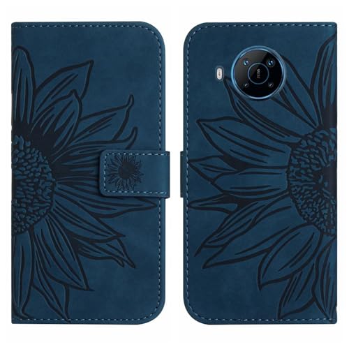 Rfvzubemok Compatible with Nokia X100 5G Cover,Compatible with Nokia X100 5G Flip Kickstand Card Slots Magnetic Closure Phone Case Blue