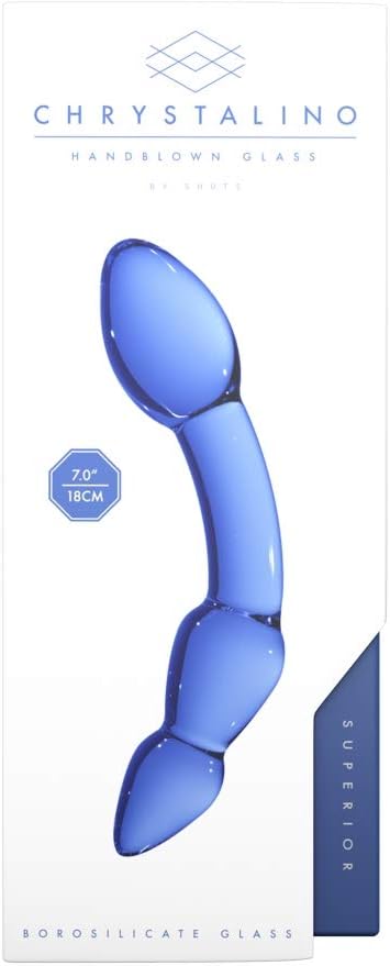 Chrystalino Glass Dildo Dong Superior Buttplug, Blue - Image 4