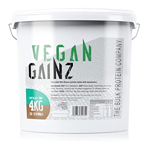 The Bulk Protein Company, Vegan Gainz - Plant Based Protein Powder - Weight Gainer- 32 Servings & 30g Protein Per Serving (Chocolate Mint) Cover