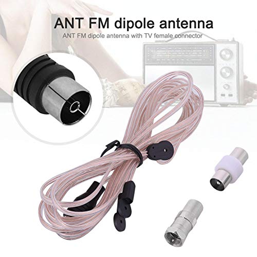 Jacksing Rádio FM, antena dipolo FM, receptor FM doméstico interno com conector fêmea de TV, recepto