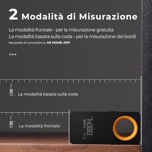 HOTO Metro Laser con Bluetooth, Laser Meter Digitale, Misuratore di Distanza Portatile Mini, Precisione 2 mm, 2 Modalità di Misurazione, Cambio Unità M/Ft+in, Ricarica Tipo-C - 7