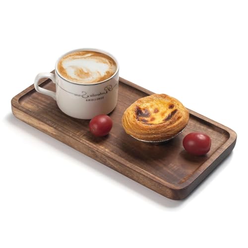 Image of Bathroom Rectangular Vanity Tray, for Counter, Toilet Tank, Wood Bathroom Tray for Organizing and Home Decor (9.8 x 5.1 x 0.8 inch)