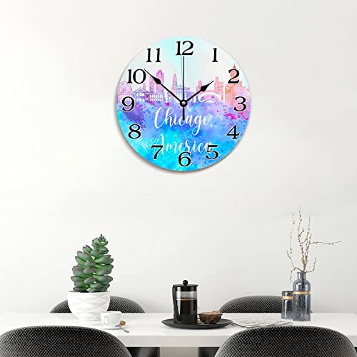 Horloge murale moderne inspirée de Chicago comme décoration de salon