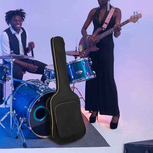 Image of LETSROCK Bass Guitar Case, Bass Guitar Gig Bag 0.35 Inch Waterproof Thick Padding Backpack Soft Electric Bass Guitar Bag Dual Adjustable Shoulder Strap Pocket & Back Hanger Loop Black