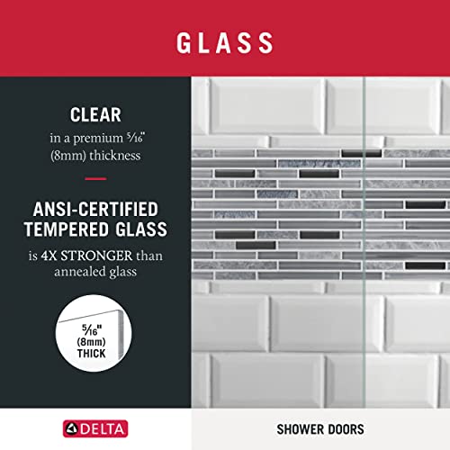 Commix 48-In X 76-In Sliding Frameless Shower Door In Matte Black With 5/16-In (8Mm) Clear Glass #TOP4