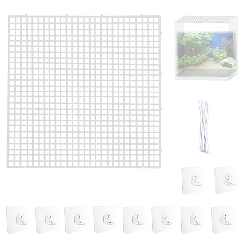 4 Stück Aquarium Bildschirmnetz Aquarium Abdeckung 30x30cm Terrariendeckel Kunststoff Gitterplatte Anti-Sprung Aquarium Siebnetz