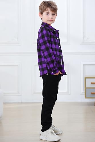 Image of Betusline Boy and Men Button Down Plaid Shirt