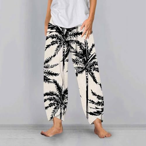 Generic Linen Pants Women Stretch Cotton Linen Casual Summer Linen Pants Women Cropped Comfy Baggy Trousers With Pockets Palazzo Lounge Pants Pajamas Short Length Petite With Pockets Vacation Cargo2