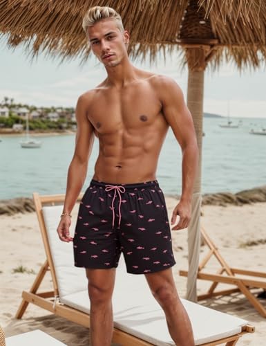 Mens Swim Trunks with Liner Summer Board Shorts Quick Dry Swimwear Beach Vacation Bathing Suit4