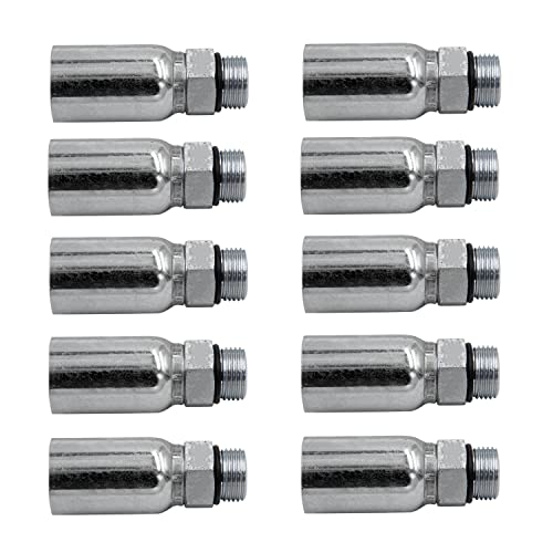 Image of 3 /8 inch Hose x #6 SAE /ORB Male Hydraulic Hose End Crimp Fitting | MB-06-06 (10-PACK)