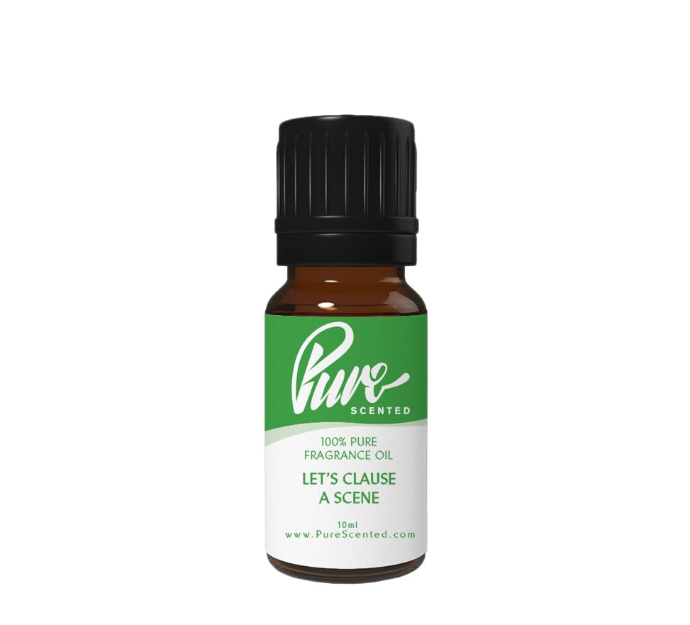 Pure Scented 10ml Fragrance Oils - 1 x 10ml Suitable for Candles, Soaps, Slime, Diffusers, Cosmetics, Wax Melts, Designer (1 x 10ml, Let's Claus A Scene)