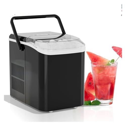 Máquina fabricadora de hielo portátil, con función de autolimpieza y producción diaria de hielo, incluye cesta para recoger hielo y asa, ideal para cocina, camping o RV miniatura 3