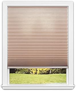 Redi Shade No Tools Easy Lift Trim-at-Home Cordless Pleated Light Filtering Fabric Shade Natural, 36 in x 64 in, (Fits windows 19 in - 36 in)